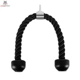 Titanium Strength B05 Triceps Press Down Rope, schwarzes Trizepsseil hängend in der Frontansicht