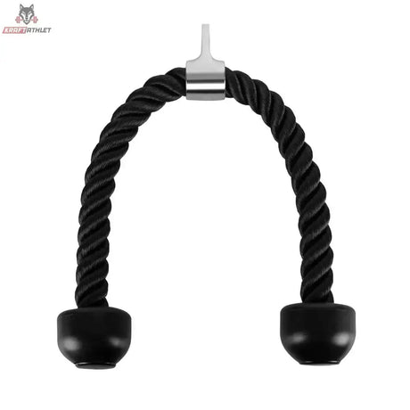 Titanium Strength B05 Triceps Press Down Rope, schwarzes Trizepsseil hängend in der Frontansicht