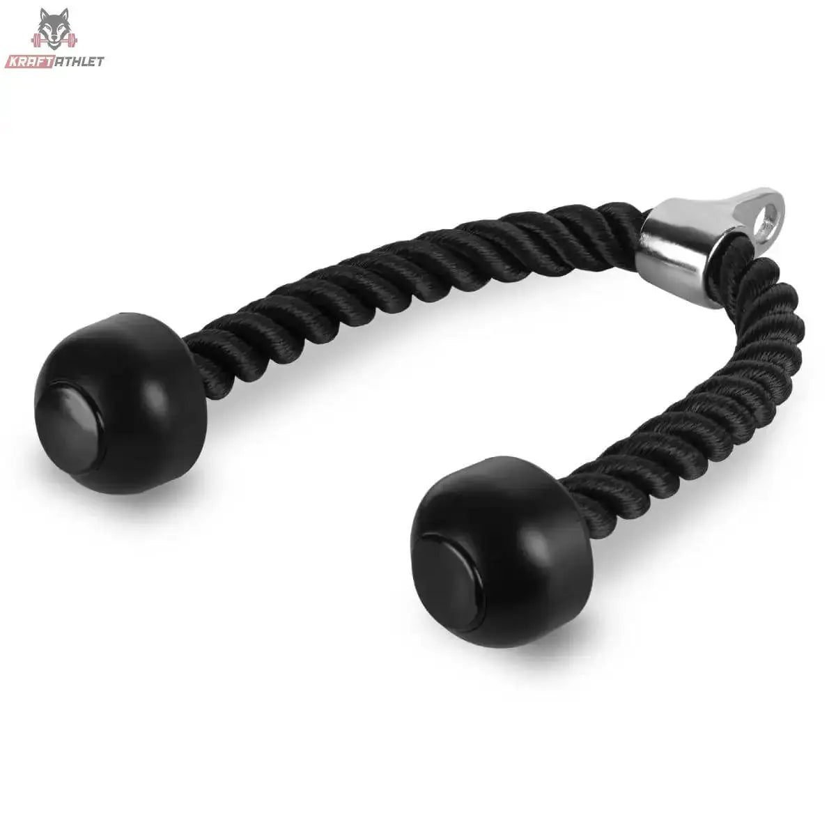 Titanium Strength B05 Triceps Press Down Rope, liegendes Seil mit Endkugeln und Öse, Schrägansicht