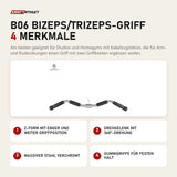 Titanium Strength B06 Bizeps/Trizeps-Griff mit 4 Merkmalen: Z-Form mit enger und weiter Griffposition, Drehgelenk mit 360°-Drehung, Massiver Stahl verchromt, Gummigriffe für festen Halt