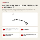 Titanium Strength B07 Gerader Paralleler Griff 86 cm mit 4 Merkmalen: Neutrale Griffe für Latzug und Rudern, 86 cm breit, Zwei zusätzliche Mittelgriffe, 360°-Rotationsachse in der Mitte