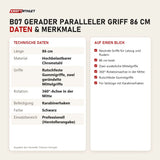 Technische Daten und Merkmale von Titanium Strength B07 Gerader Paralleler Griff 86 cm als Tabelle