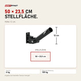 Maßbild Titanium Strength B1 Landmine T-Bar Trainer X Line: Stellfläche 50 × 23,5 cm, Höhe 12 cm