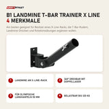 Titanium Strength B1 Landmine T-Bar Trainer X Line mit 4 Merkmalen: Landmine am X-Line-Rack, 360° drehbar mit Doppellager, Für olympische Langhanteln 50 mm, Belastbar bis 120 kg
