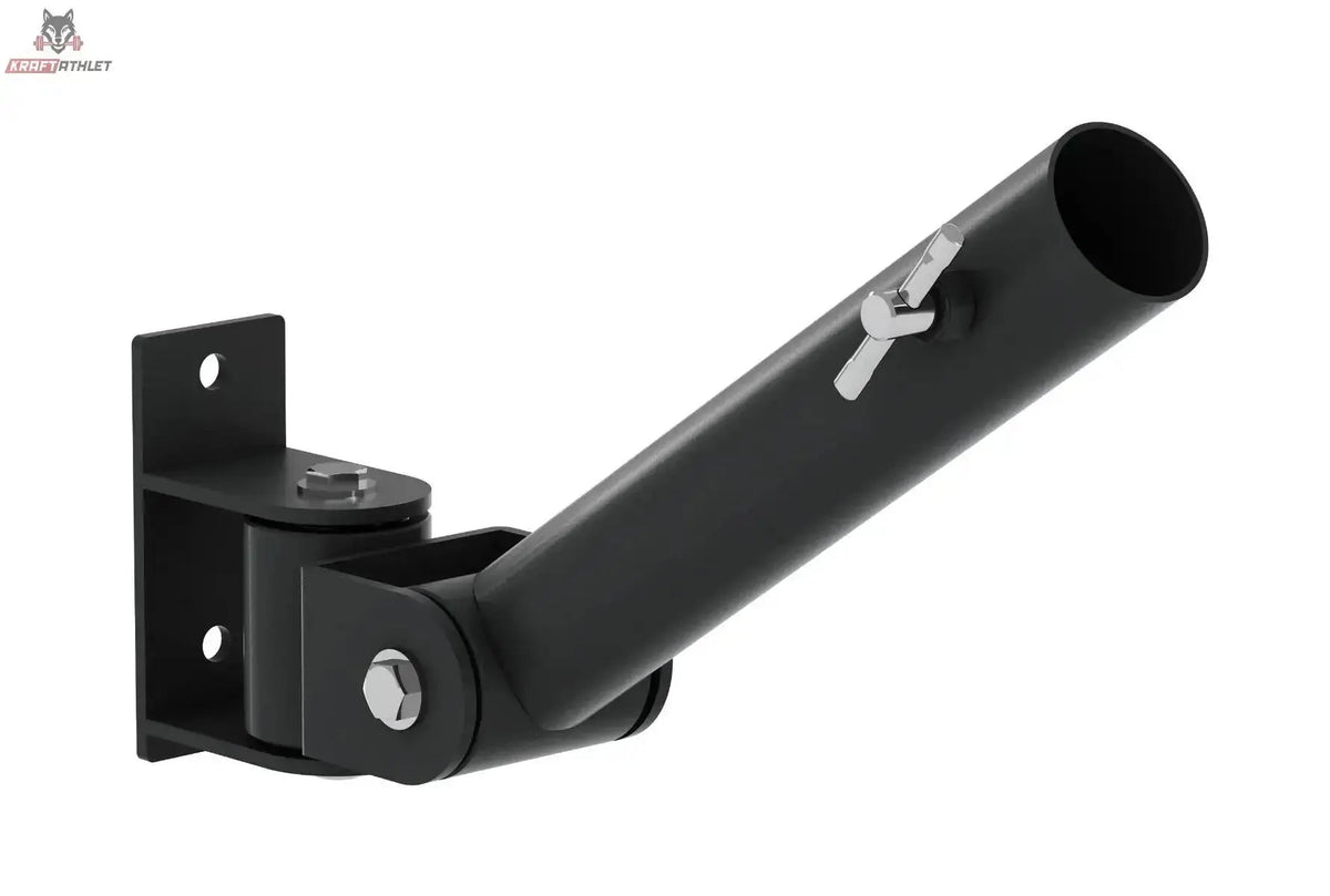 Titanium Strength B1 Landmine T-Bar Trainer X Line in Schwarz, Schrägansicht mit Wandplatte und Hülse