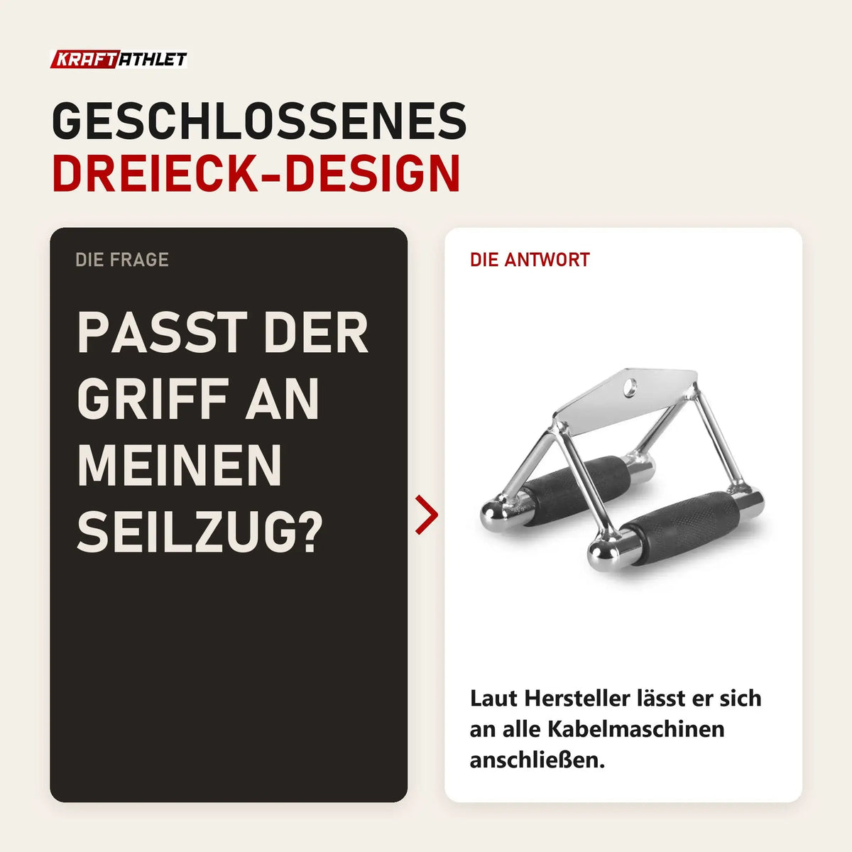 Frage und Antwort zu Titanium Strength B10 Rudergriff: Passt der Griff an meinen Seilzug?