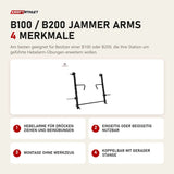 Titanium Strength B100 / B200 Jammer Arms mit 4 Merkmalen: Hebelarme für Drücken Ziehen und Beinübungen, Einseitig oder beidseitig nutzbar, Montage ohne Werkzeug, Koppelbar mit gerader Stange