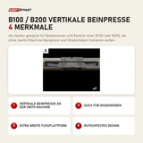 Titanium Strength B100 / B200 Vertikale Beinpresse mit 4 Merkmalen: Vertikale Beinpresse an der Smith Machine, Auch für Wadenheben, Extra breite Fußplattform, Rutschfestes Design