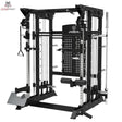 Titanium Strength B100 V4 Kraftstation: Schrägansicht von links mit Multipresse und Seilzügen