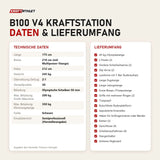 Technische Daten und Lieferumfang von Titanium Strength B100 V4 Kraftstation als Tabelle