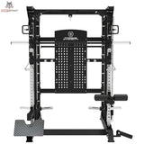 Titanium Strength B100 V4 Kraftstation: Vorderansicht mit Gewichtsverkleidung und Hantelablagen