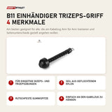 Titanium Strength B11 Einhändiger Trizeps-Griff mit 4 Merkmalen: Für einseitige Bizeps- und Trizepsübungen, Seil aus geflochtenem Nylon, Rutschfeste Gummispitze, Einfach an den Kabelzug zu hängen