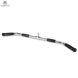 Titanium Strength B13 Latzugstange Lat Bar 91 cm, Schrägansicht mit gebogenen Enden und schwarzen Griffen