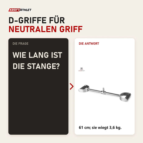 Frage und Antwort zu Titanium Strength B14 Latzugstange parallel mit D-Griffen 61 cm: Wie lang ist die Stange?