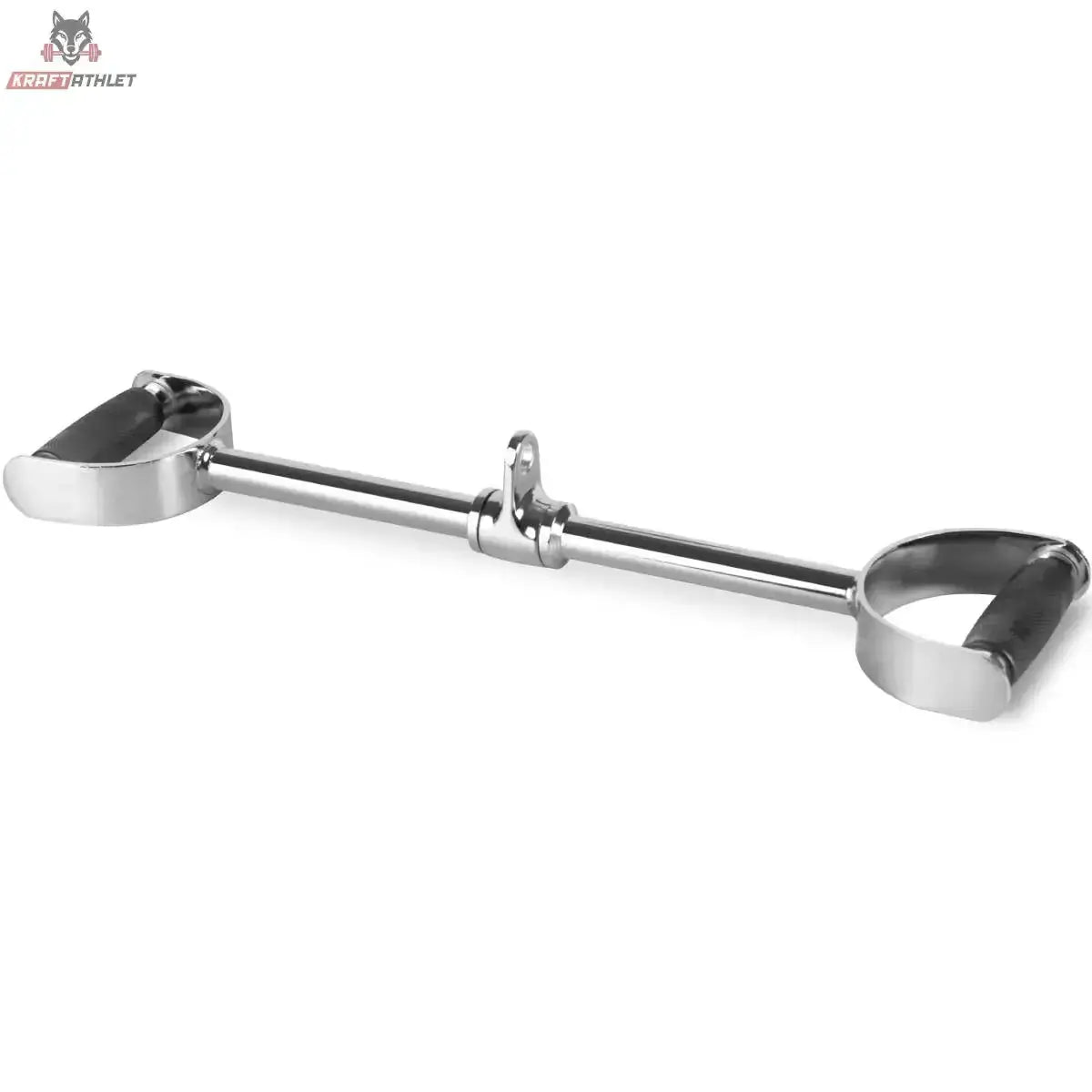 Titanium Strength B14 Latzugstange parallel mit D-Griffen 61 cm, Schrägansicht mit Drehgelenk in der Mitte