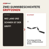 Frage und Antwort zu Titanium Strength B15 V-Griff Multiposition: Wie lang und schwer ist der Griff?