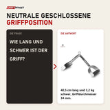 Frage und Antwort zu Titanium Strength B16 V-Griff: Wie lang und schwer ist der Griff?