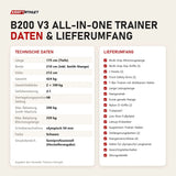 Technische Daten und Lieferumfang von Titanium Strength B200 V3 All-in-One Trainer als Tabelle