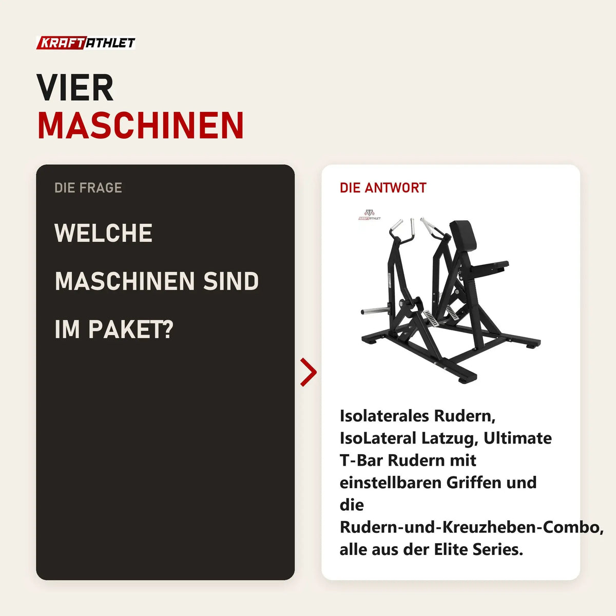 Frage und Antwort zu Titanium Strength Back Attack Pack: Welche Maschinen sind im Paket?