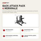 Titanium Strength Back Attack Pack mit 4 Merkmalen: Vier Maschinen, Unabhängige Arme, Verschiedene Zugbahnen, T-Bar mit verstellbaren Griffen