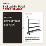 Frage und Antwort zu Titanium Strength Ballaufbewahrungs-Rack für Medicine, Wall, Slam und Fitballs: Wie viel Gewicht trägt das Rack?