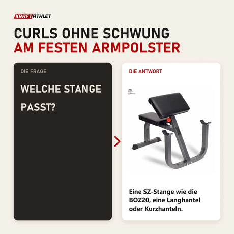 Frage und Antwort zu Titanium Strength BC25 Deluxe Scottbank: Welche Stange passt?