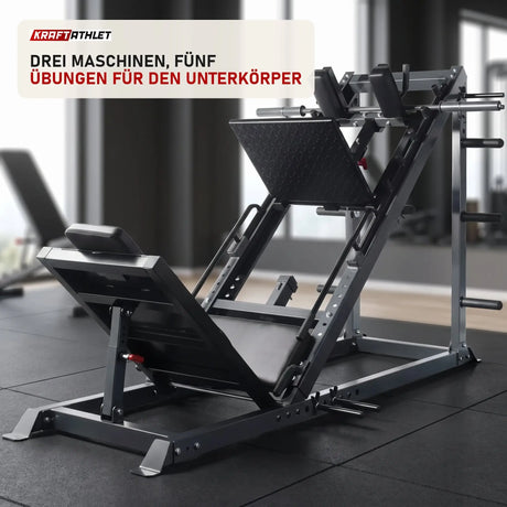 Titanium Strength Bein- und Po-Former Pack in einem fertig eingerichteten Studio mit dunklen Wänden und Gummiboden