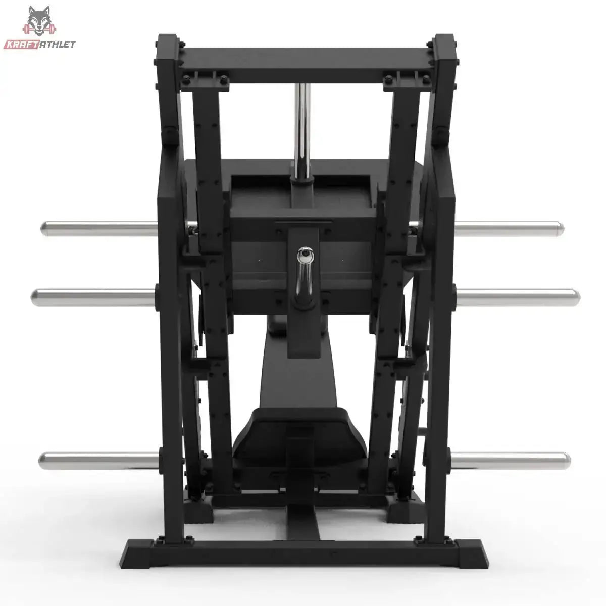 Titanium Strength Beinpresse 45° Plus Elite Series in Schwarz, Rückansicht mit Scheibenhaltern
