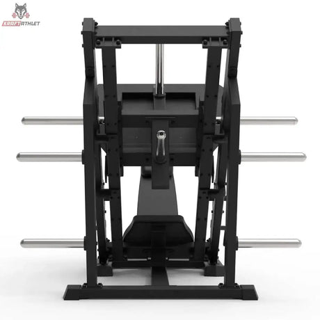 Titanium Strength Beinpresse 45° Plus Elite Series in Schwarz, Rückansicht mit Scheibenhaltern
