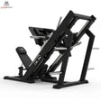 Titanium Strength Beinpresse 45° Plus Elite Series in Schwarz, Schrägansicht mit Schlitten und Scheibenhaltern