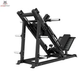 Titanium Strength Beinpresse/Hack Squat Combo Elite Series in Seitenansicht mit Fußplattform