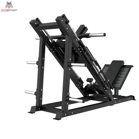 Titanium Strength Beinpresse/Hack Squat Combo Elite Series in Seitenansicht mit Fußplattform