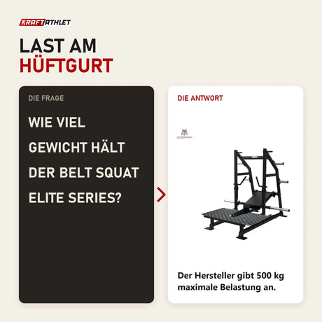 Frage und Antwort zu Titanium Strength Belt Squat Elite Series: Wie viel Gewicht hält der Belt Squat Elite Series?