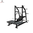 Titanium Strength Belt Squat Elite Series in Schrägansicht mit Plattform, Hebelarm und Scheibenaufnahmen