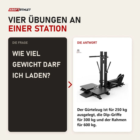 Frage und Antwort zu Titanium Strength Belt Squat Pro Elite Series: Wie viel Gewicht darf ich laden?