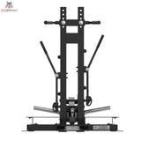 Titanium Strength Belt Squat Pro Elite Series in Frontansicht mit Säule, Griffen und Plattform