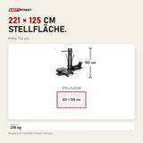Maßbild Titanium Strength Belt Squat Pro Elite Series: Stellfläche 221 × 125 cm, Höhe 152 cm
