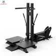 Titanium Strength Belt Squat Pro Elite Series in Schrägansicht mit Standplattform, Hebel und Griffen