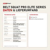 Technische Daten und Lieferumfang von Titanium Strength Belt Squat Pro Elite Series als Tabelle