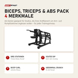 Titanium Strength Biceps, Triceps & Abs Pack mit 4 Merkmalen: Drei Stationen, Seated Dip, Bicep Curl, Abdominal Crunch