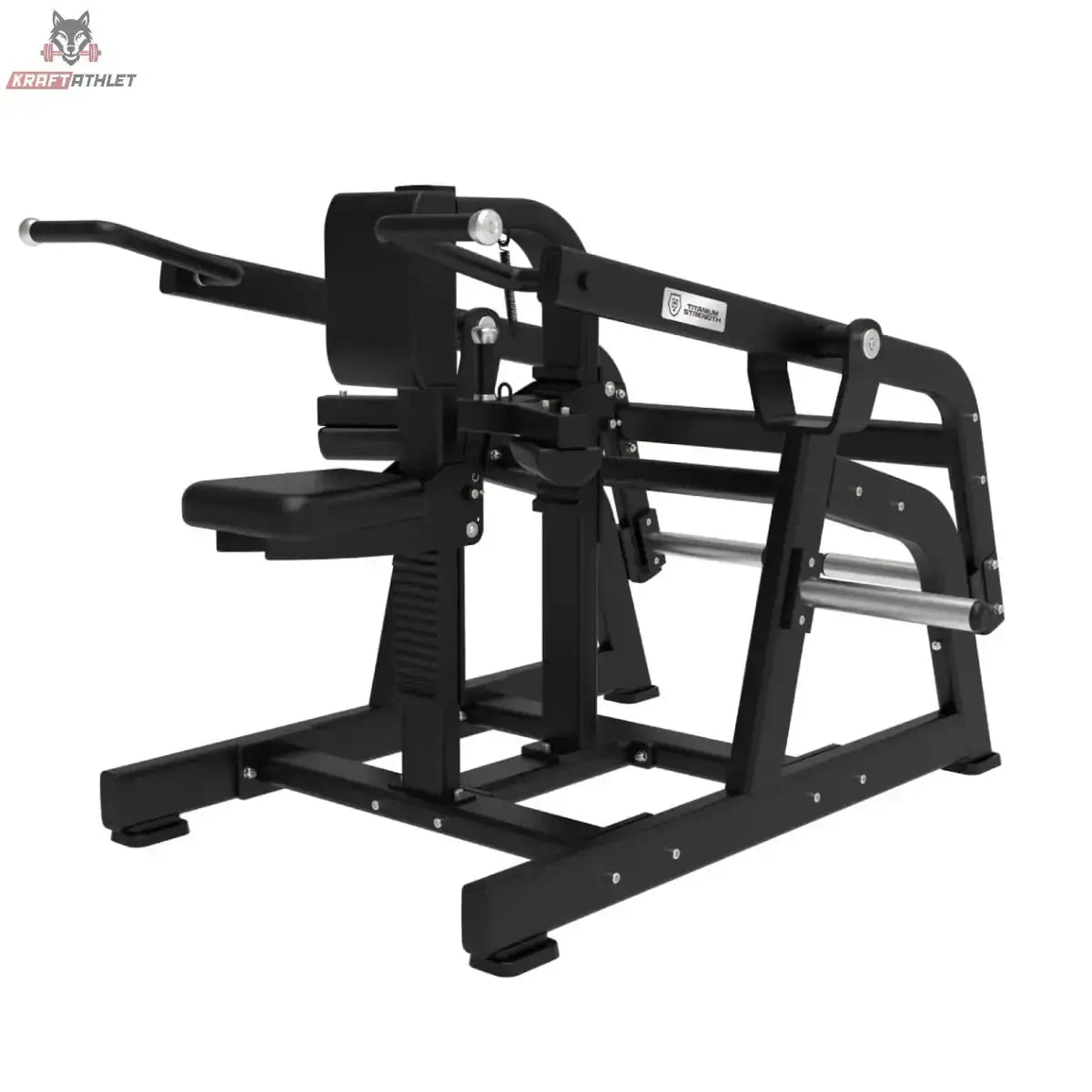 Titanium Strength Biceps, Triceps & Abs Pack: Trizepsmaschine mit Sitz und Hebelarmen, Schrägansicht