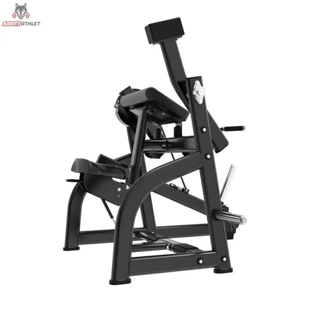 Titanium Strength Bizepscurl Black Series mit Gewichtsscheiben in Rückansicht mit gebogenem Rahmen und Sitzpolster