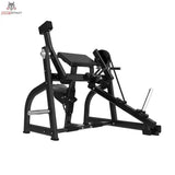 Titanium Strength Bizepscurl Black Series mit Gewichtsscheiben in Seitenansicht mit Sitz, Armpolster und Hebelarm