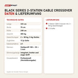 Technische Daten und Lieferumfang von Titanium Strength Black Series 2-Station Cable Crossover als Tabelle