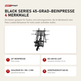 Titanium Strength Black Series 45-Grad-Beinpresse mit 4 Merkmalen: 45°-Beinpresse, Bis 400 kg Last, Ovalrohr 50 × 100 × 3 mm, Gerätegewicht 260 kg