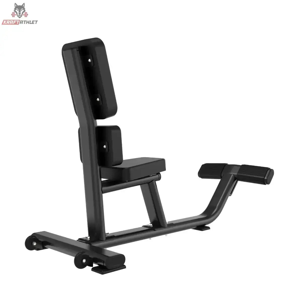 Titanium Strength Black Series 75-Grad-Schrägbank, Rückansicht mit Rollen am Standfuß