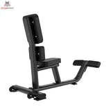 Titanium Strength Black Series 75-Grad-Schrägbank, Rückansicht mit Rollen am Standfuß