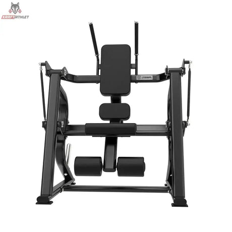 Titanium Strength Black Series Abdominal Crunch in leicht seitlicher Frontansicht mit Sitz und Beinrollen