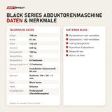 Technische Daten und Merkmale von Titanium Strength Black Series Abduktorenmaschine als Tabelle