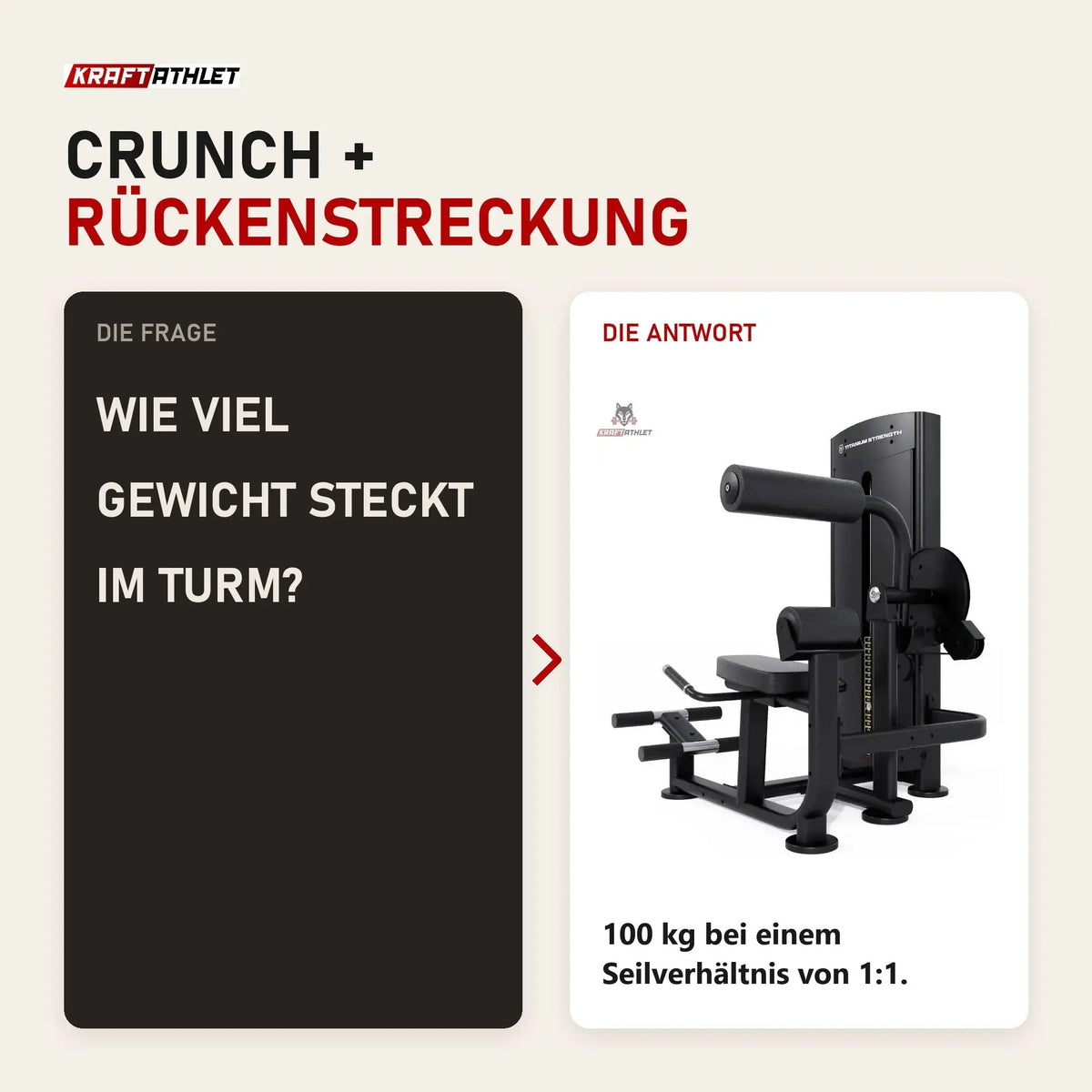Frage und Antwort zu Titanium Strength Black Series Bauch & Unterer Rücken: Wie viel Gewicht steckt im Turm?